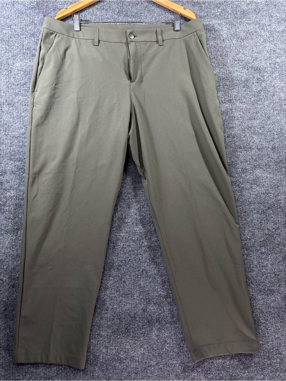Lululemon ABC Pants Men's 38 Slim Fit Green Performance Tech Trousers